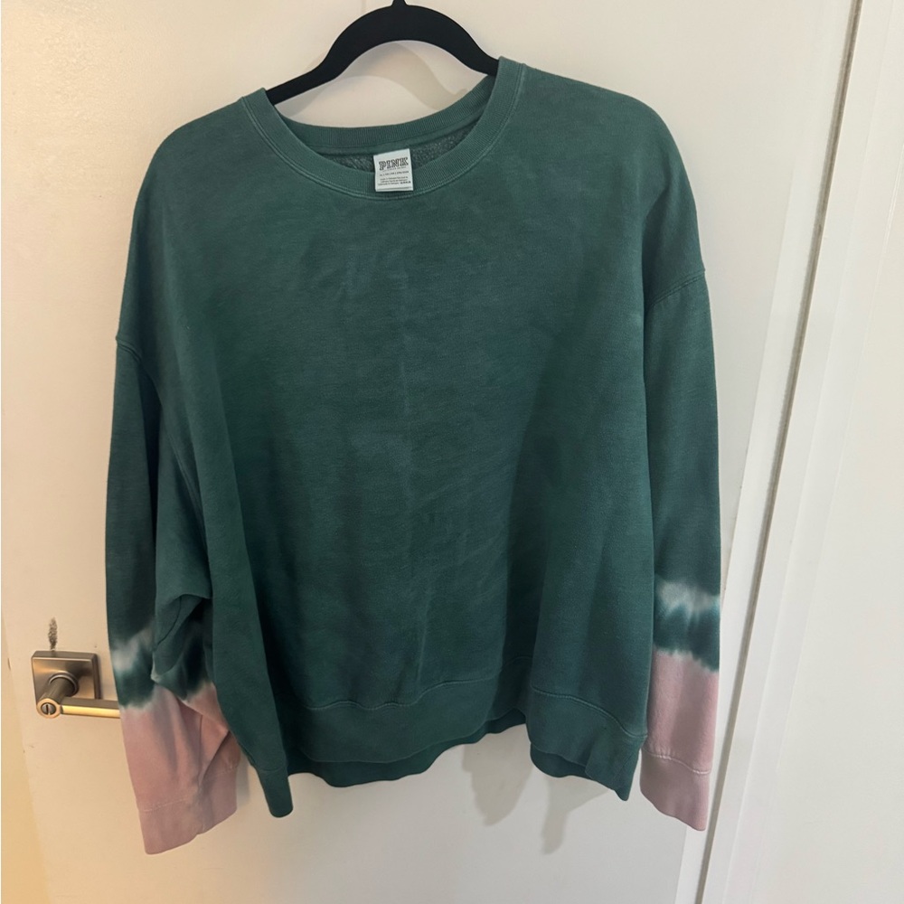 Green and Pink Tie-Dye Sweatshirt